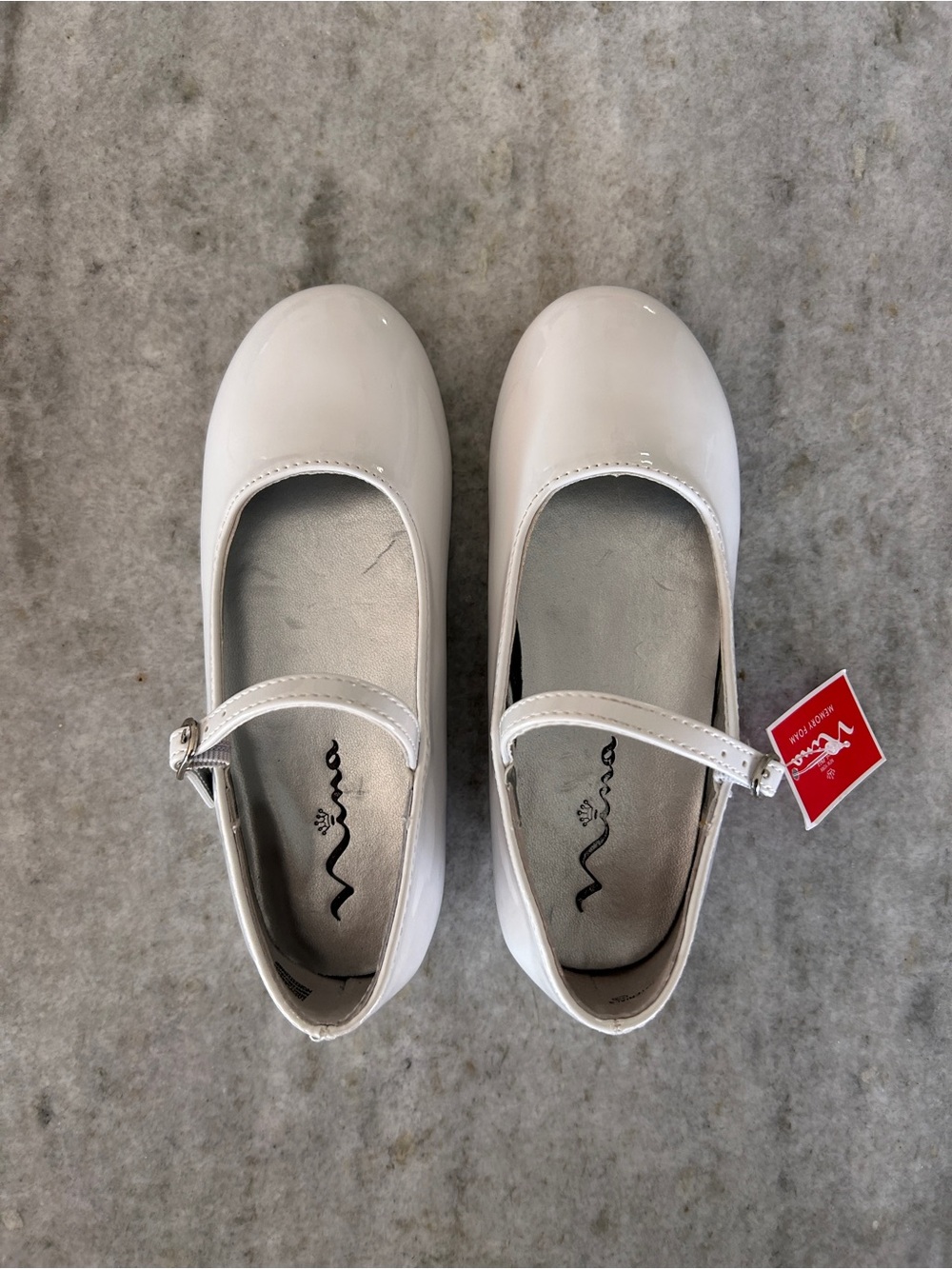 Nina Girls' White Patent Mary Jane Shoes Size 11M